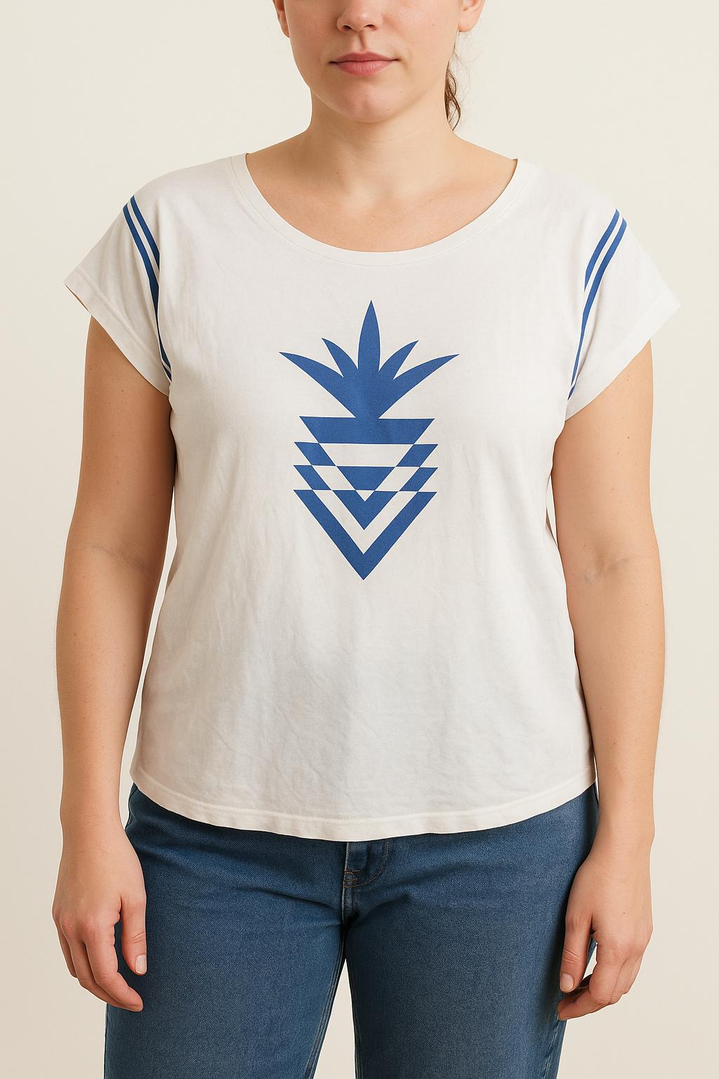 Tee-shirt Blanc et Bleu - Taille L/40 de la marque Claudie Pierlot | PARAD49172 - Vendu par Paradigme - Image 1