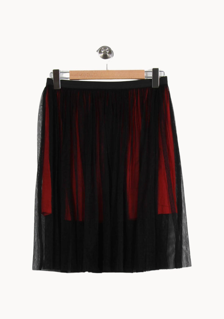 Jupe Midi Noire et Rouge - Taille S/36 de la marque Sandro | PARAD49174 - Vendu par Paradigme - Image 4