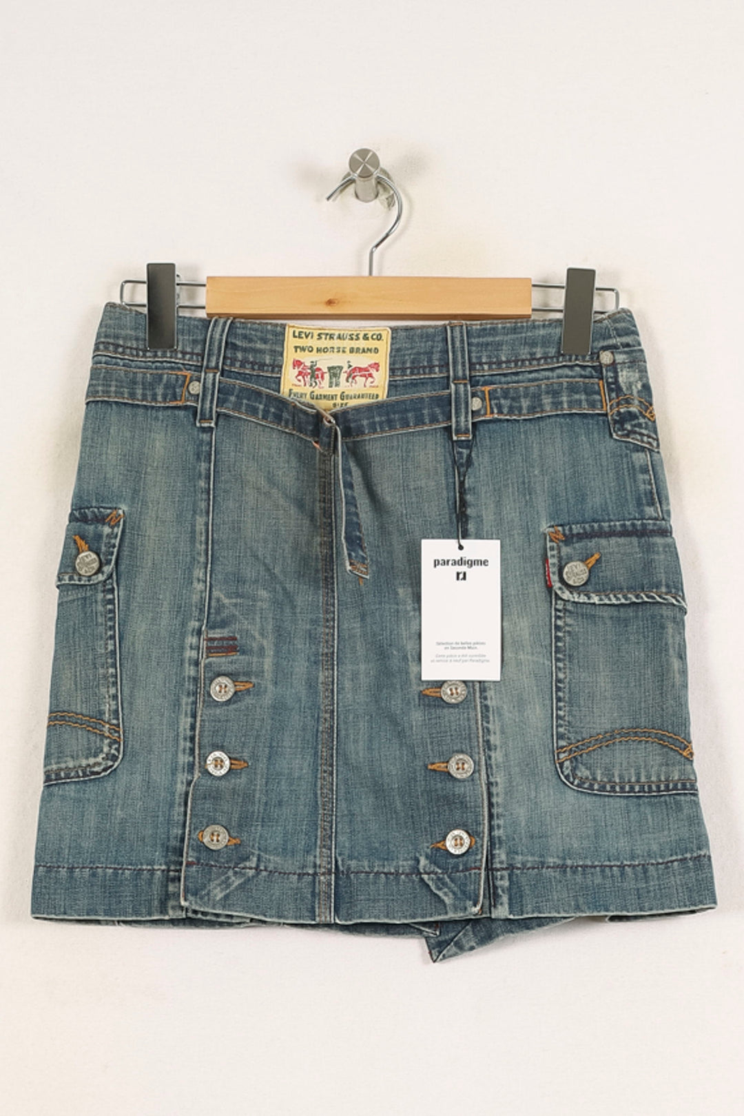 Jupe en Jean Bleue - Taille XS/34 de la marque Levi's | PARAD49185 - Vendu par Paradigme - Image 4