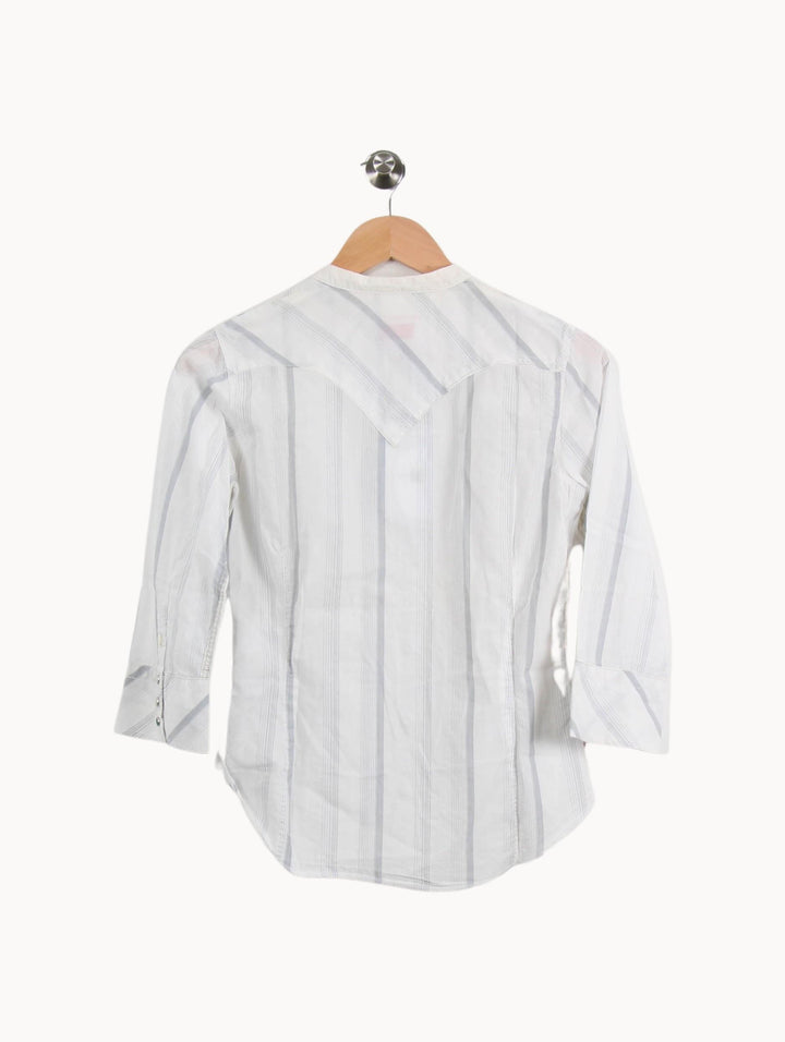 Chemise Blanche et Grise - Taille M/38 de la marque Levi's | PARAD49194 - Vendu par Paradigme - Image 4