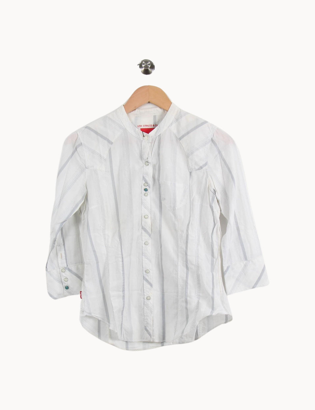 Chemise Blanche et Grise - Taille M/38 de la marque Levi's | PARAD49194 - Vendu par Paradigme - Image 2