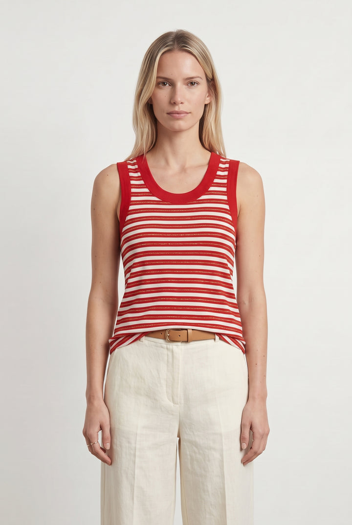 Débardeur Rayé Rouge et Blanc - Taille XS/34 de la marque ZAPA | PARAD49222 - Vendu par Paradigme - Image 1
