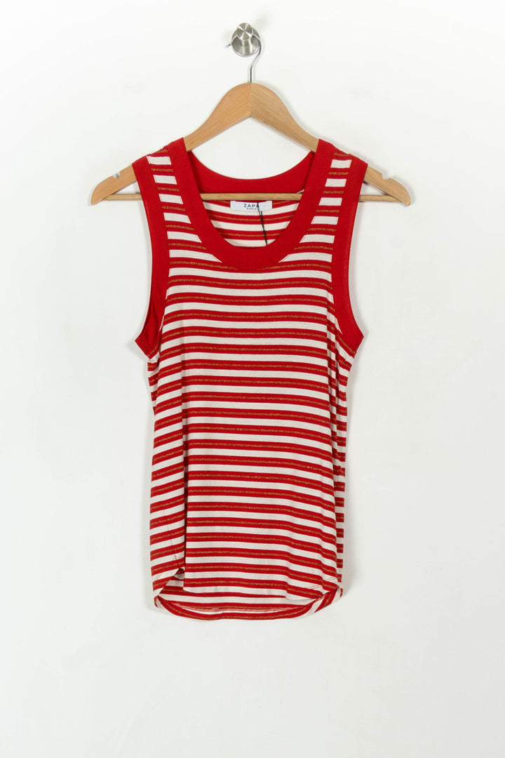 Débardeur Rayé Rouge et Blanc - Taille XS/34 de la marque ZAPA | PARAD49222 - Vendu par Paradigme - Image 2