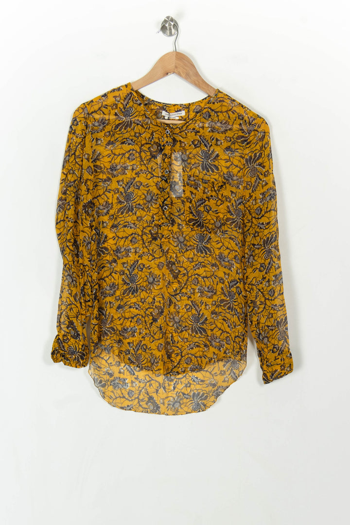 Blouse Orange et Noire - Taille XL/42 de la marque Isabel Marant étoile | PARAD49238 - Vendu par Paradigme - Image 2