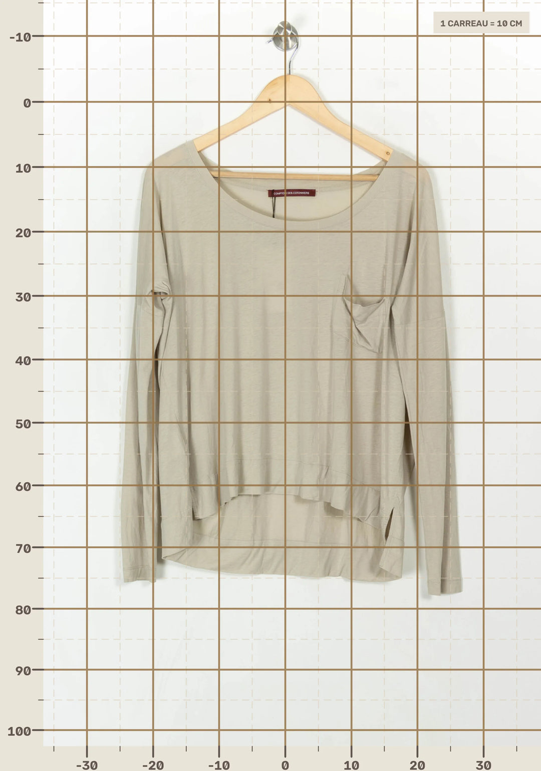 T-shirt Manches Longues Beige - Taille L/40 de la marque Comptoir des Cotonniers | PARAD49266 - Vendu par Paradigme - Image 4