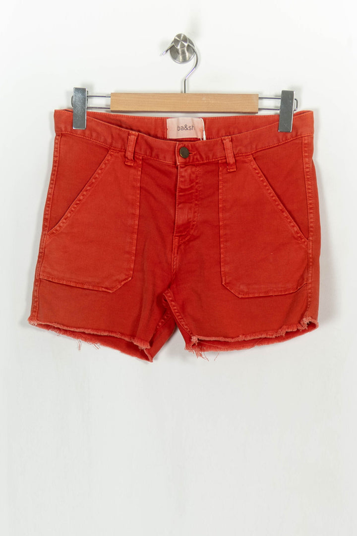Short en Jean Rouge - Taille M/38 de la marque ba&amp;sh | PARAD49298 - Vendu par Paradigme - Image 2