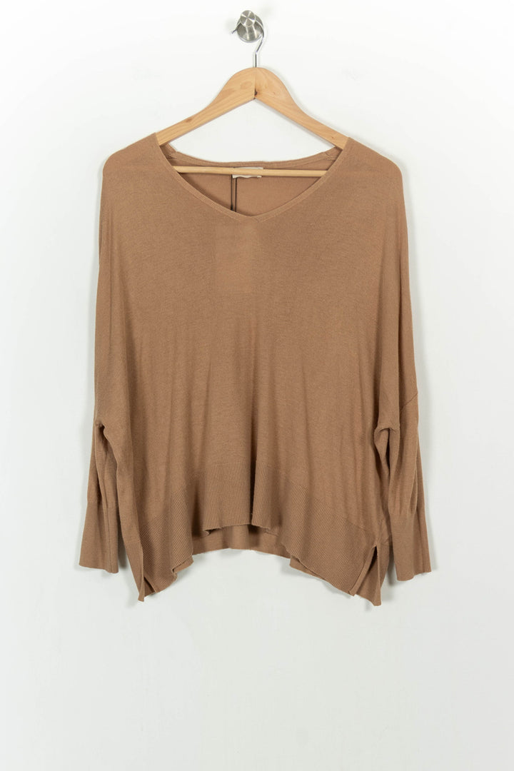Pull Marron - Taille XS/34 de la marque American Vintage | PARAD49341 - Vendu par Paradigme - Image 2