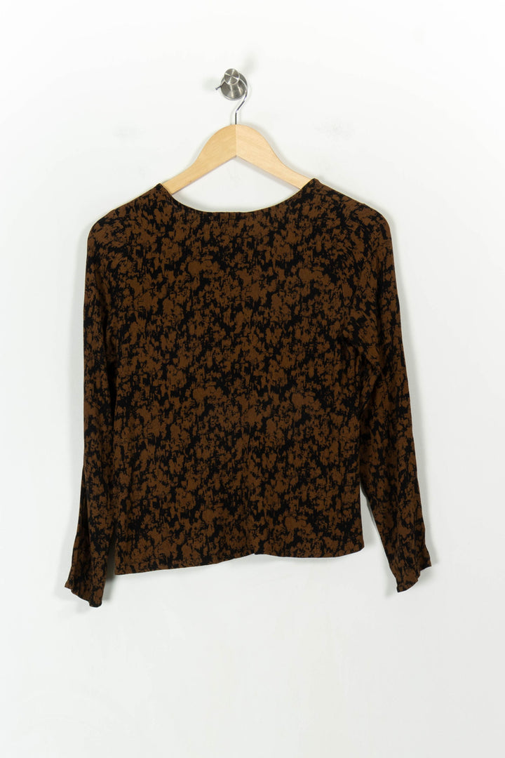 Blouse Marron et Noire - Taille S/36 de la marque American Vintage | PARAD49342 - Vendu par Paradigme - Image 4