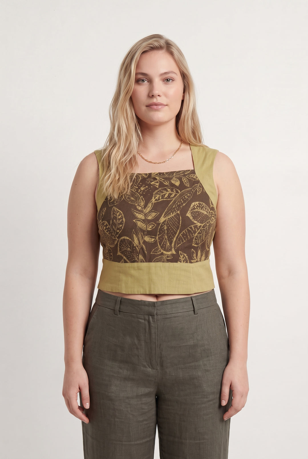 Débardeur Vert et Marron - Taille XL/42 de la marque ZAPA | PARAD49355 - Vendu par Paradigme - Image 1