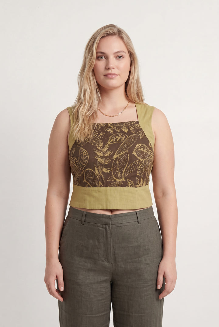 Débardeur Vert et Marron - Taille XL/42 de la marque ZAPA | PARAD49355 - Vendu par Paradigme - Image 1