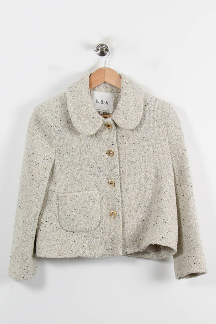Veste Tweed Beige - Taille S/36 de la marque ba&sh | PARAD49371 - Vendu par Paradigme - Image 2