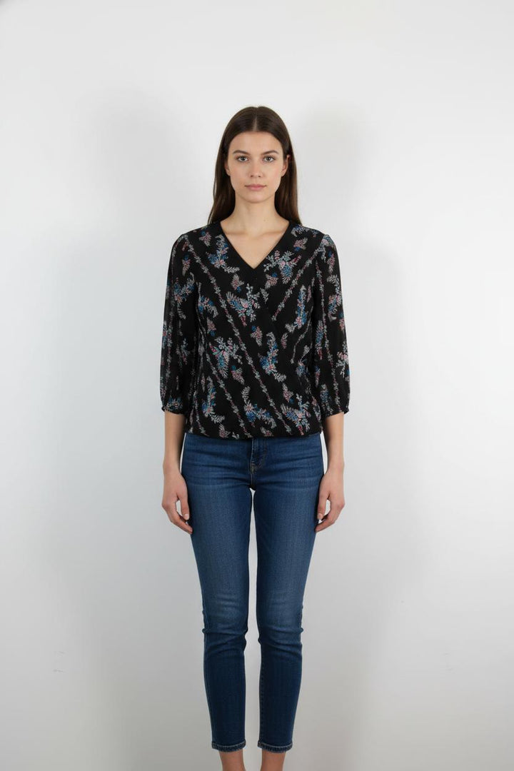 Blouse Noire et Bleue - Taille M/38