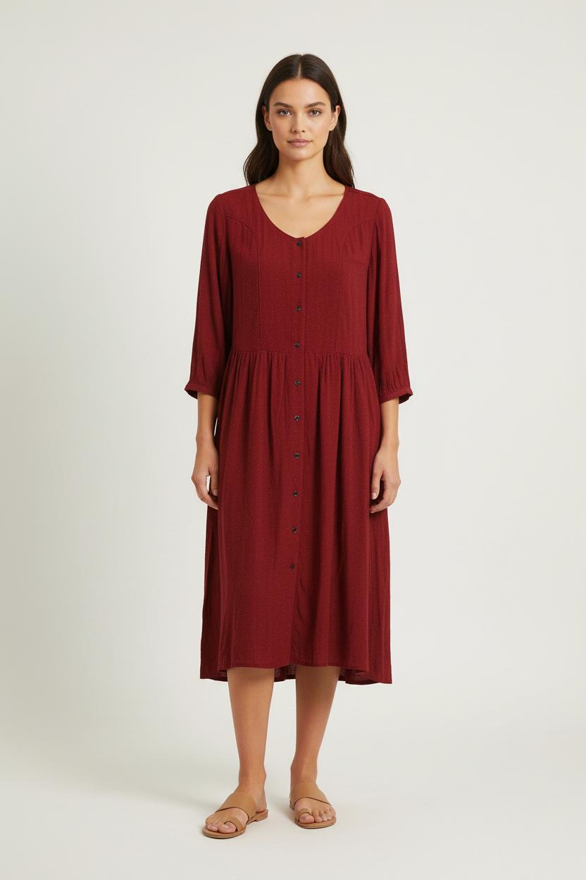 Robe Boutonnée Bordeaux - Taille L/40 de la marque ba&sh | PARAD49404 - Vendu par Paradigme - Image 1