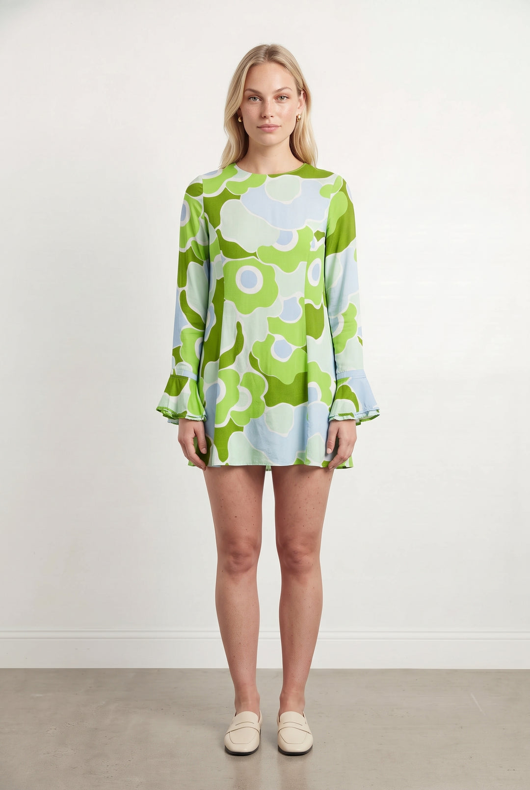 Robe Midi Verte et Bleue - Taille L/40 de la marque Tara Jarmon | PARAD49434 - Vendu par Paradigme - Image 1