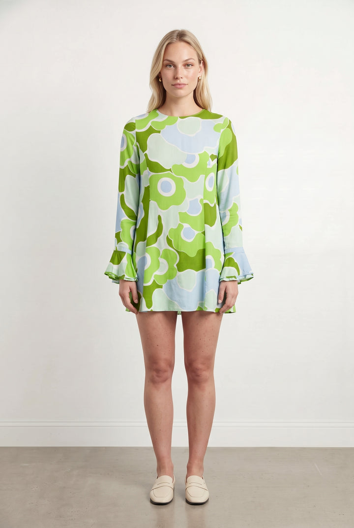 Robe Midi Verte et Bleue - Taille L/40 de la marque Tara Jarmon | PARAD49434 - Vendu par Paradigme - Image 1