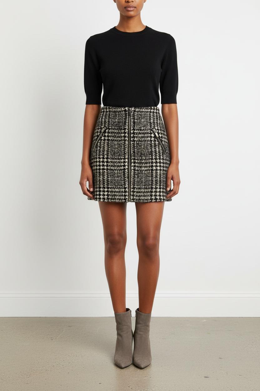 Jupe Courte Noire et Blanche - Taille S/36