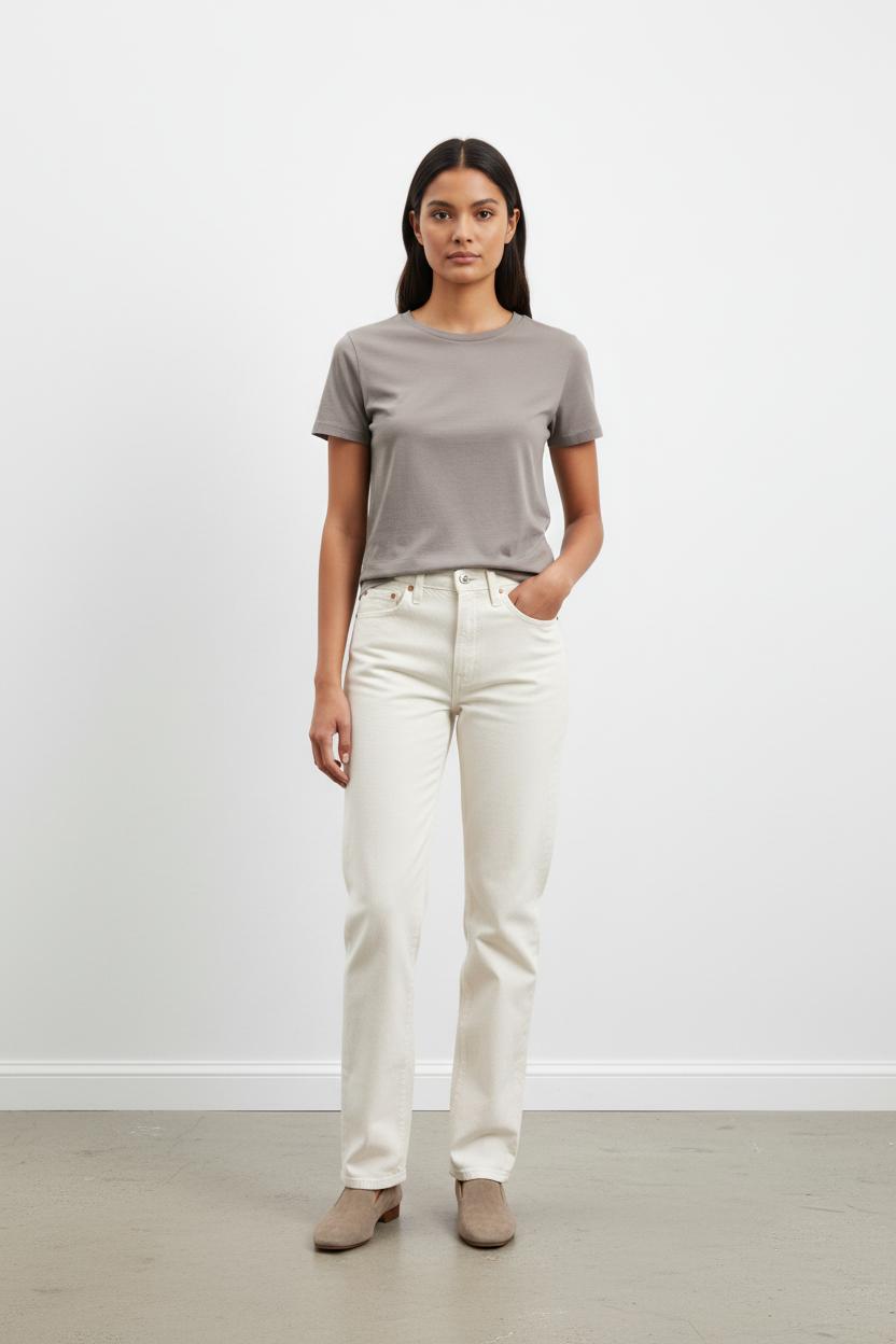 Jean Droit Blanc - Taille S/36