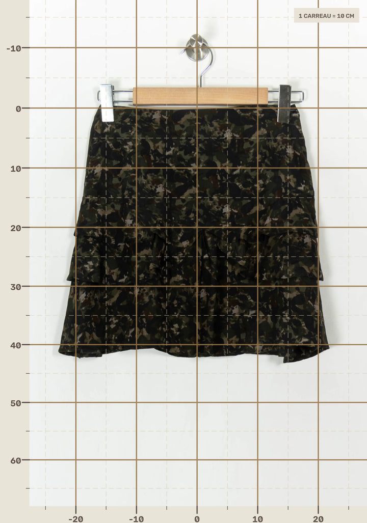 Jupe Volantée Verte et Noire - Taille XS/34 de la marque IKKS | PARAD49543 - Vendu par Paradigme - Image 4