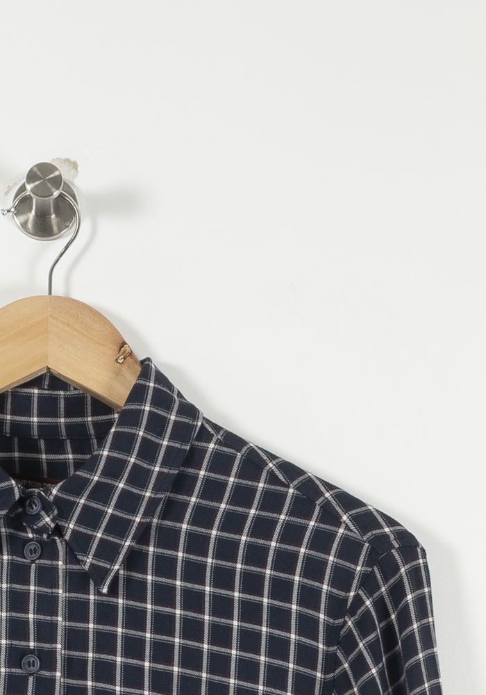 Chemise À Carreaux Bleue et Blanche - Taille S/36 de la marque Comptoir des Cotonniers | PARAD495551 - Vendu par Paradigme - Image 3