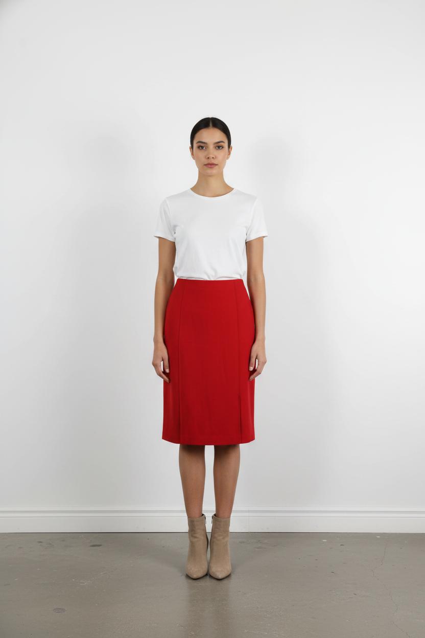 Jupe Midi Rouge - Taille L/40