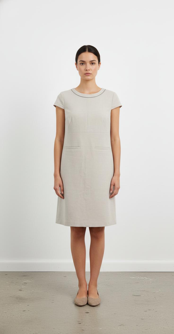 Robe Droite Beige - Taille XS/34