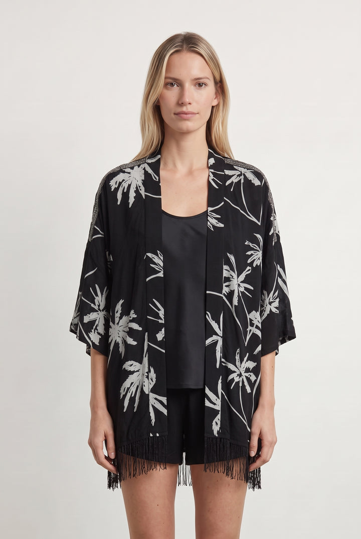 Kimono Noir et Blanc - Taille T.U. de la marque IKKS | PARAD49591 - Vendu par Paradigme - Image 1