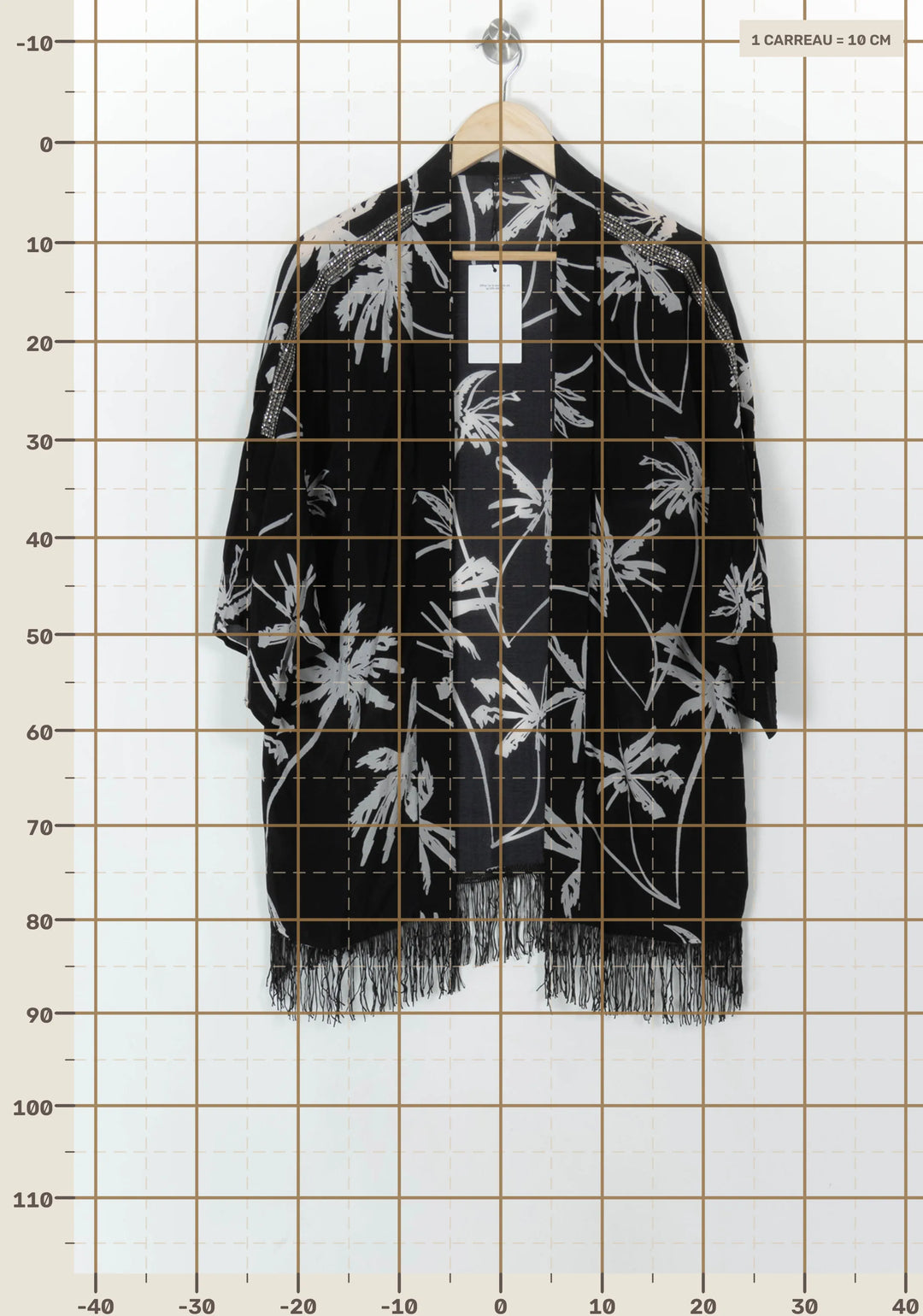 Kimono Noir et Blanc - Taille T.U. de la marque IKKS | PARAD49591 - Vendu par Paradigme - Image 4