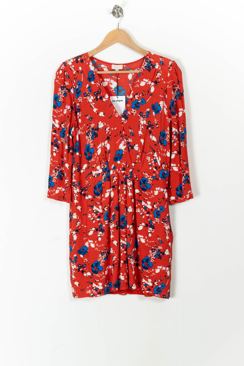 Robe Fleurie Rouge et Bleu - Taille XL/42 de la marque Pablo | PARAD49596 - Vendu par Paradigme - Image 2