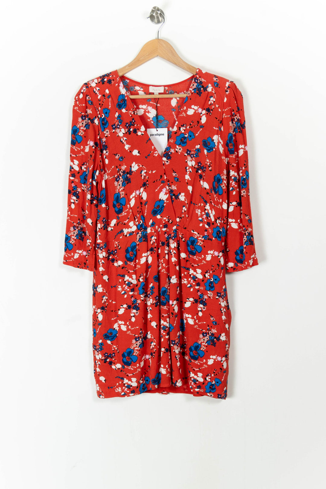 Robe Fleurie Rouge et Bleu - Taille XL/42 de la marque Pablo | PARAD49596 - Vendu par Paradigme - Image 2