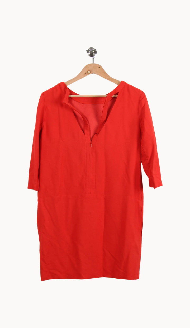 Robe Droite Rouge - Taille M/38 de la marque Sandro | PARAD49600 - Vendu par Paradigme - Image 4