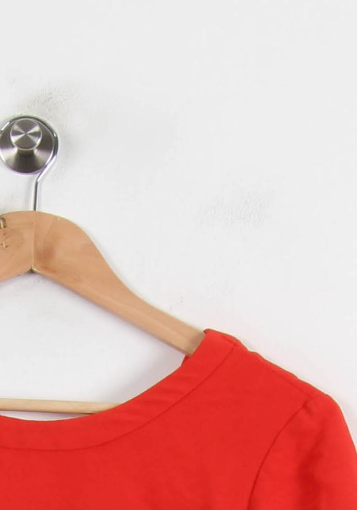 Robe Droite Rouge - Taille M/38 de la marque Sandro | PARAD49600 - Vendu par Paradigme - Image 3