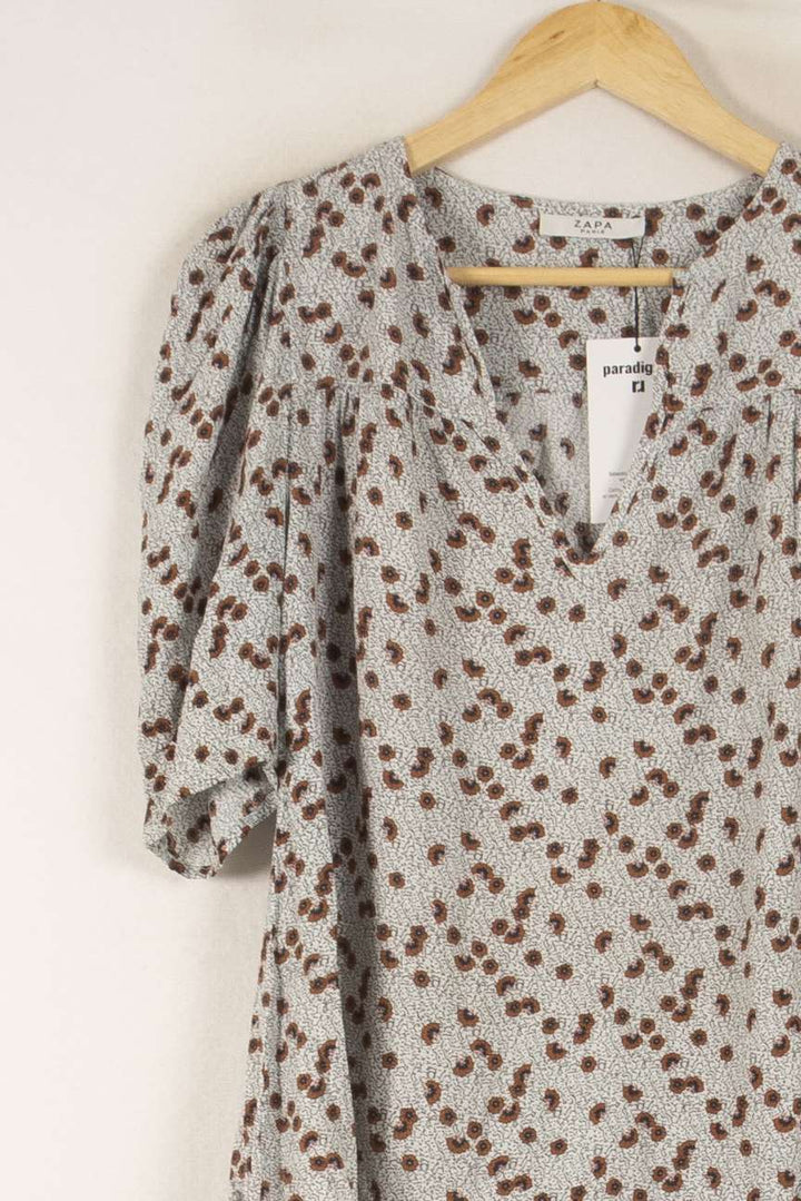 Blouse Blanche et Marron - Taille L/40 de la marque ZAPA | PARAD49606 - Vendu par Paradigme - Image 3