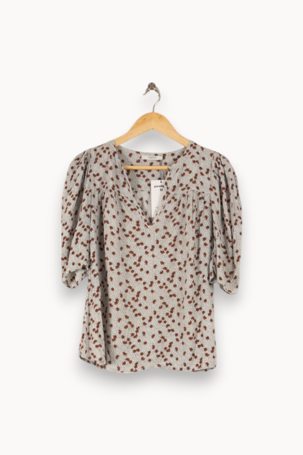 Blouse Blanche et Marron - Taille L/40 de la marque ZAPA | PARAD49606 - Vendu par Paradigme - Image 2