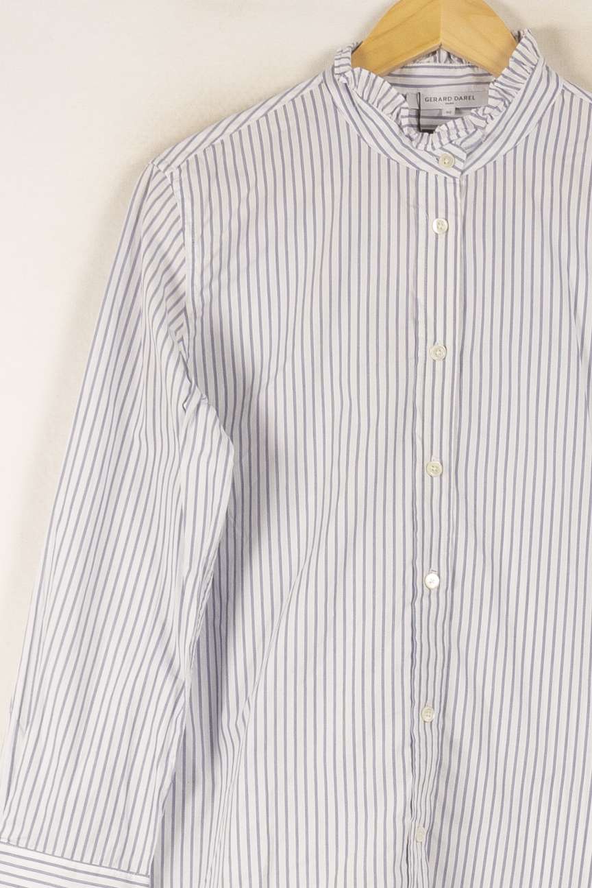 Chemise Rayée Bleu et Blanc - Taille L/40 de la marque Gerard Darel | PARAD49609 - Vendu par Paradigme - Image 3