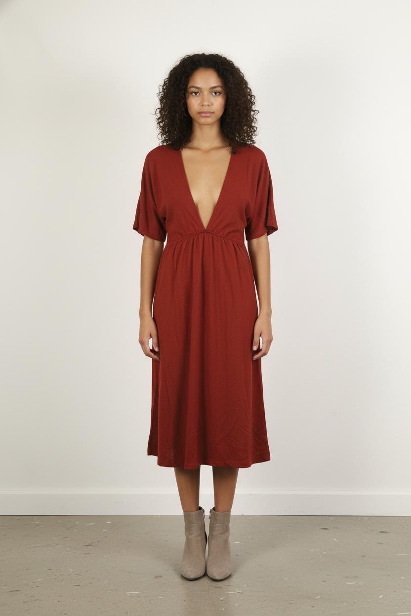 Robe Midi Rouge - Taille XS/34