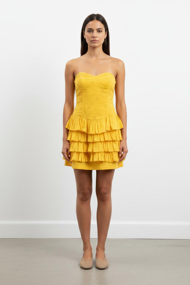 Robe Volantée Jaune - Taille S/36
