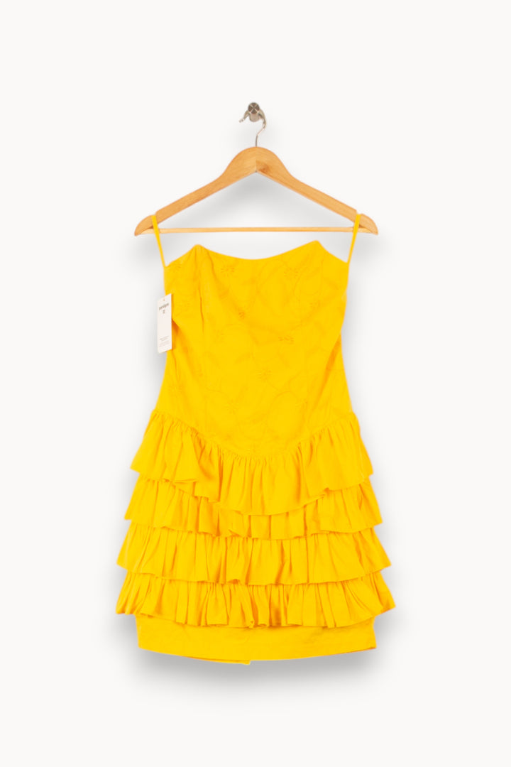 Robe Volantée Jaune - Taille S/36 de la marque Derhy | PARAD49654 - Vendu par Paradigme - Image 2