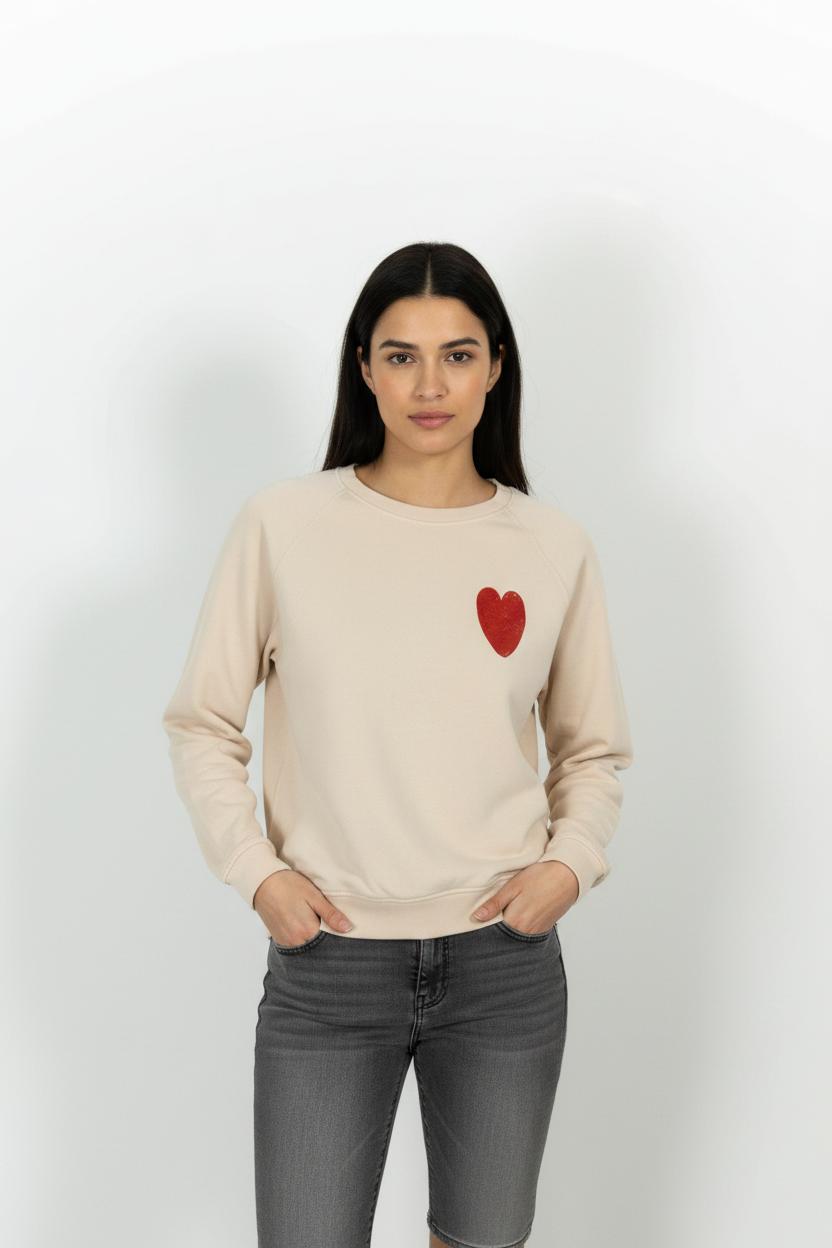 Sweatshirt Beige et Rouge - Taille M/38 de la marque Sézane | PARAD49669 - Vendu par Paradigme - Image 1