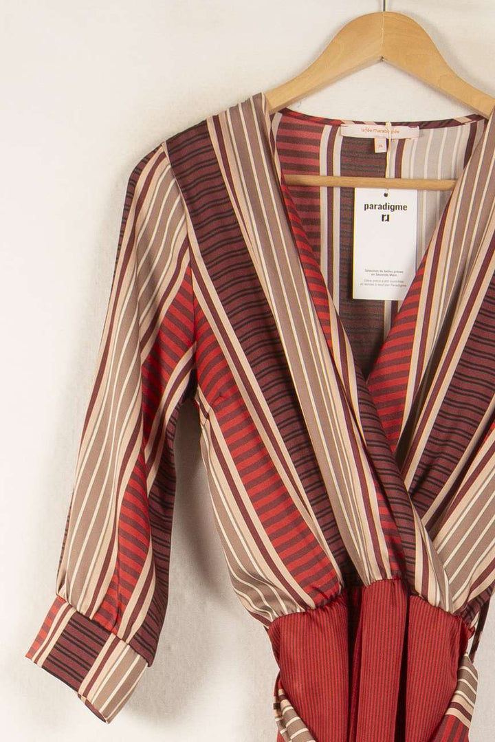 Combinaison Bordeaux et Beige - Taille S/36 de la marque La Fée Maraboutée | PARAD49694 - Vendu par Paradigme - Image 3