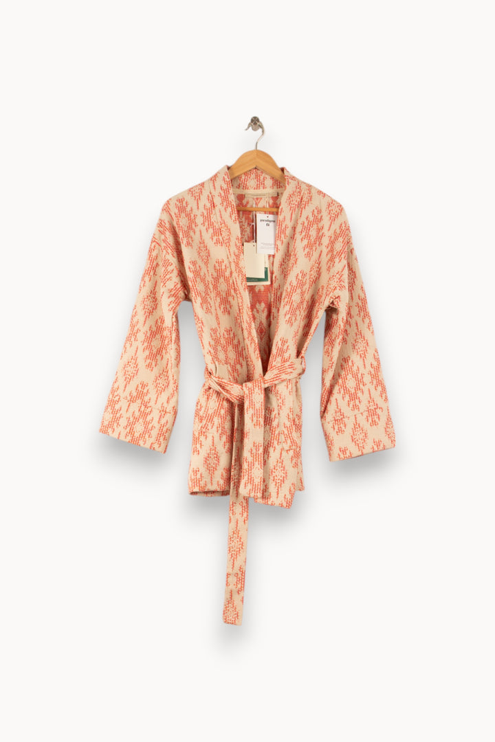 Kimono Rose et Beige - Taille S/36 de la marque La Fée Maraboutée | PARAD49697 - Vendu par Paradigme - Image 2
