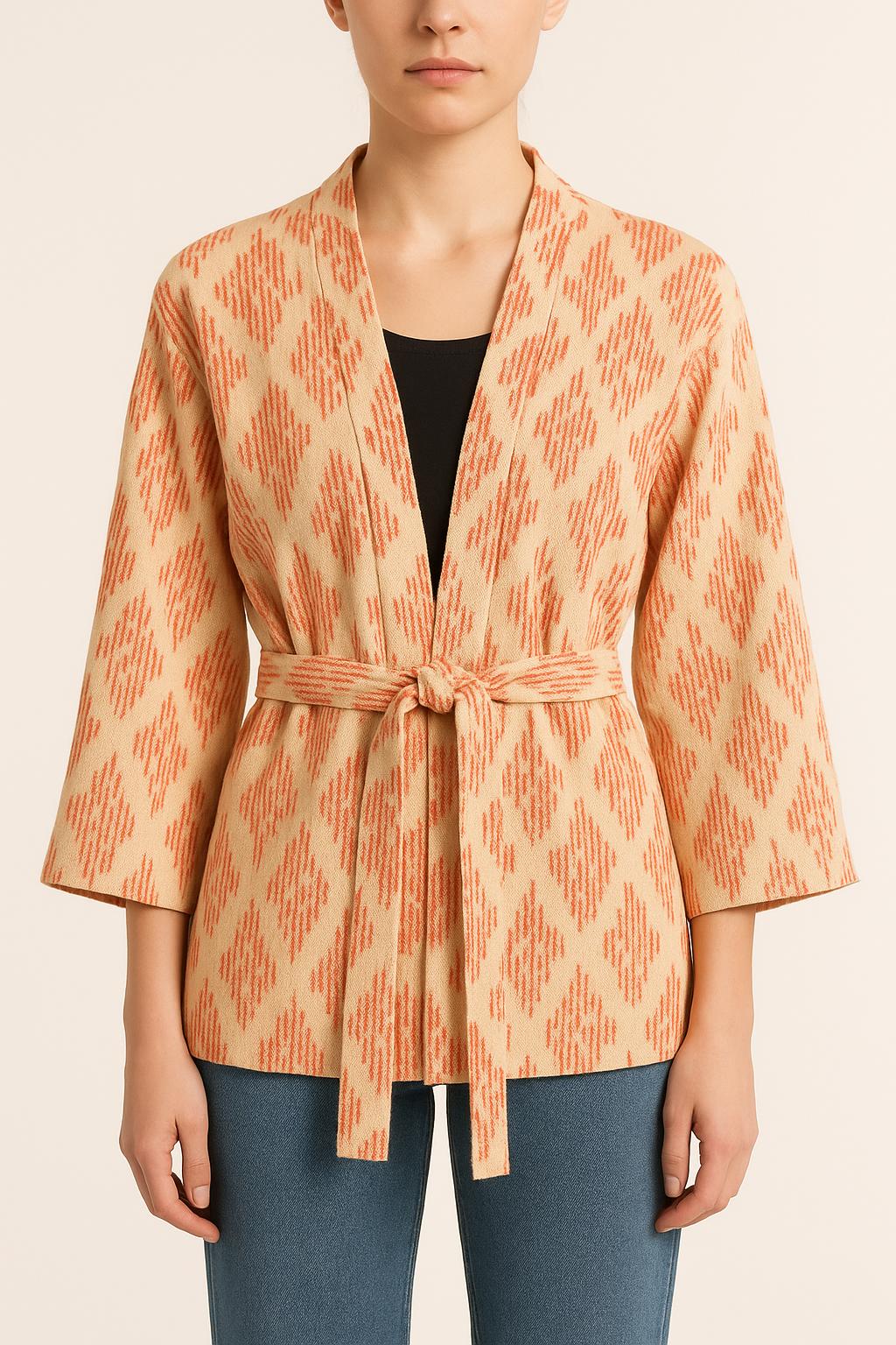 Kimono Rose et Beige - Taille S/36 de la marque La Fée Maraboutée | PARAD49697 - Vendu par Paradigme - Image 1