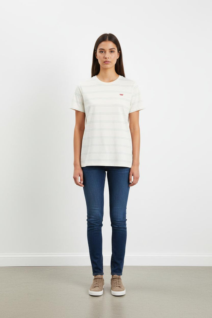 Tee-shirt Blanc à Rayures - Taille S/36