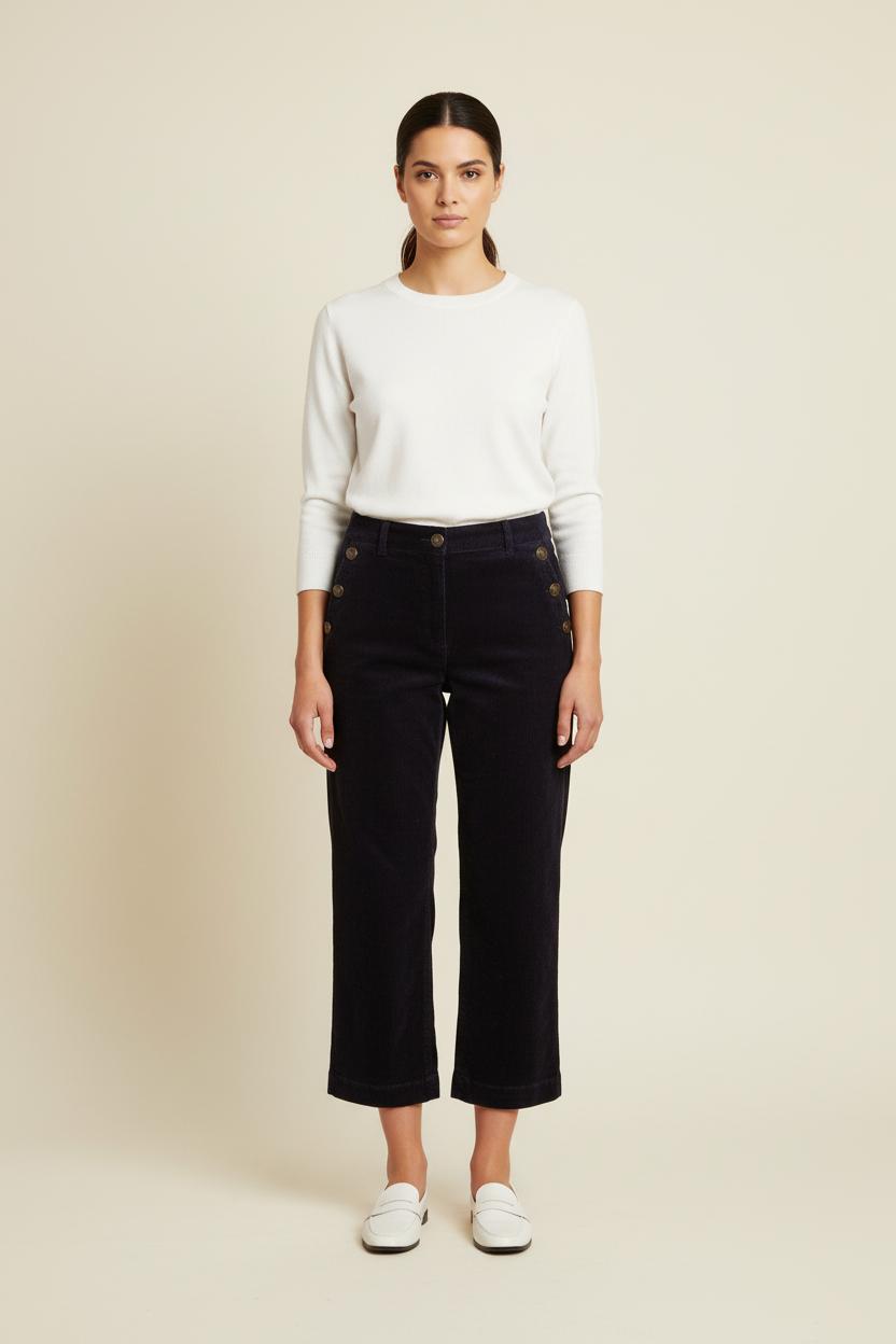 Pantalon Velours Bleu - Taille XL/42 de la marque Maison 123 | PARAD49727 - Vendu par Paradigme - Image 1