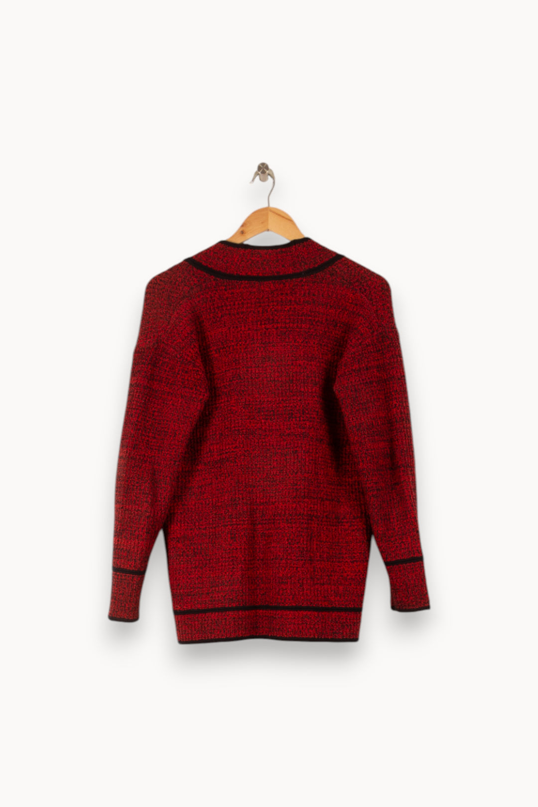 Cardigan Rouge et Noir - Taille S/36 de la marque Claudie Pierlot | PARAD49735 - Vendu par Paradigme - Image 4
