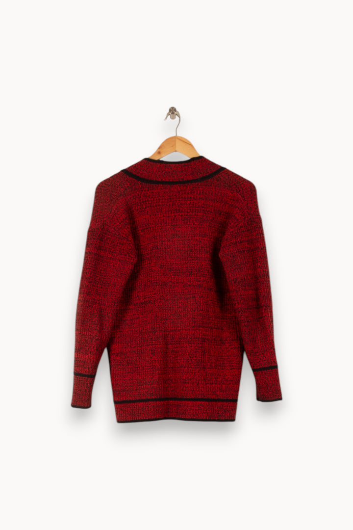 Cardigan Rouge et Noir - Taille S/36 de la marque Claudie Pierlot | PARAD49735 - Vendu par Paradigme - Image 4