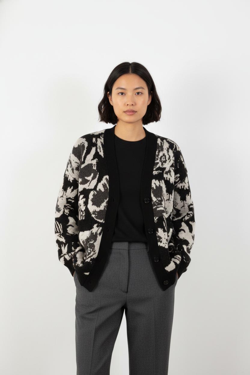 Cardigan Noir et Blanc - Taille S/36