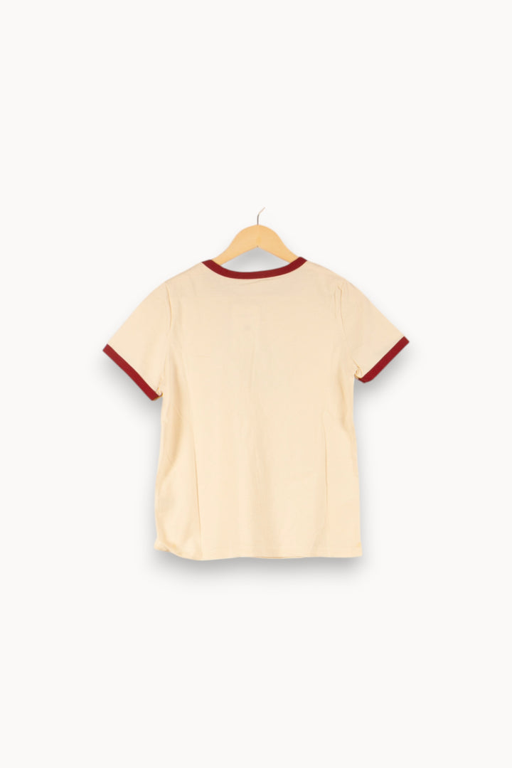 Tee-shirt Manche Courte Beige et Bordeaux - Taille L/40 de la marque Grace & Mila | PARAD49745 - Vendu par Paradigme - Image 4