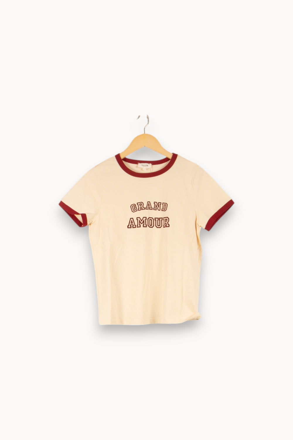 Tee-shirt Manche Courte Beige et Bordeaux - Taille L/40 de la marque Grace & Mila | PARAD49745 - Vendu par Paradigme - Image 2