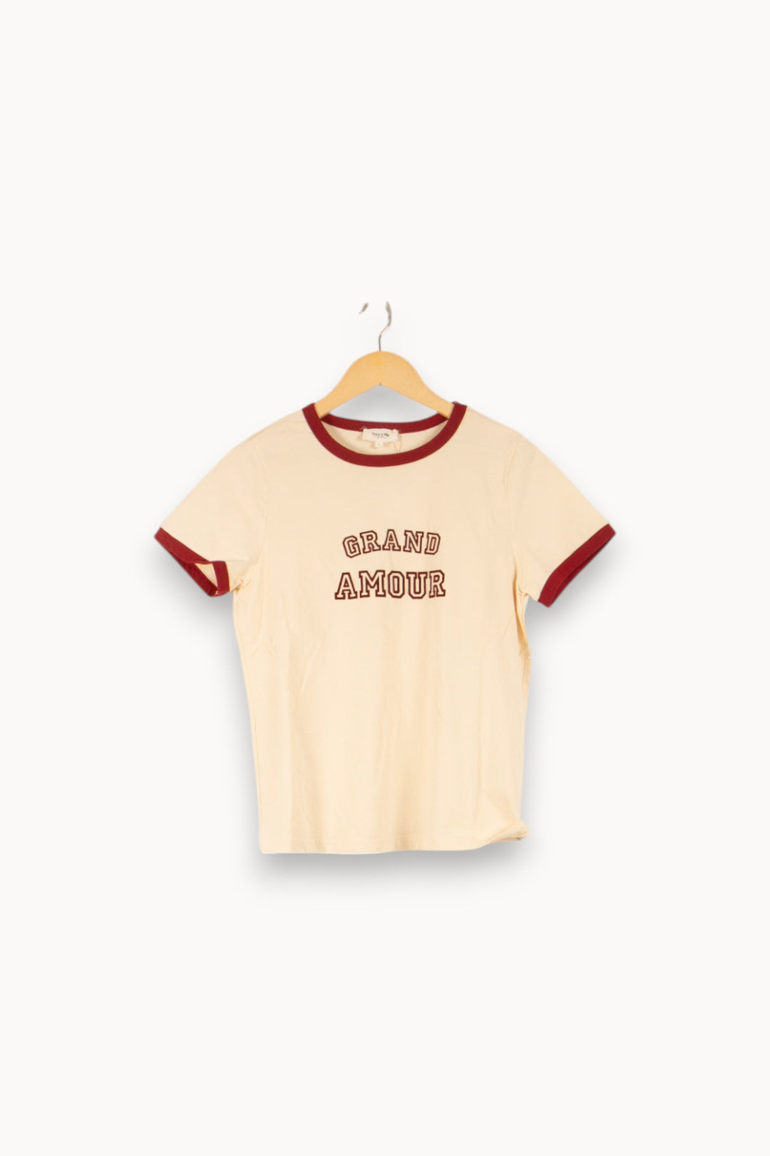 Tee-shirt Manche Courte Beige et Bordeaux - Taille L/40 de la marque Grace & Mila | PARAD49745 - Vendu par Paradigme - Image 2