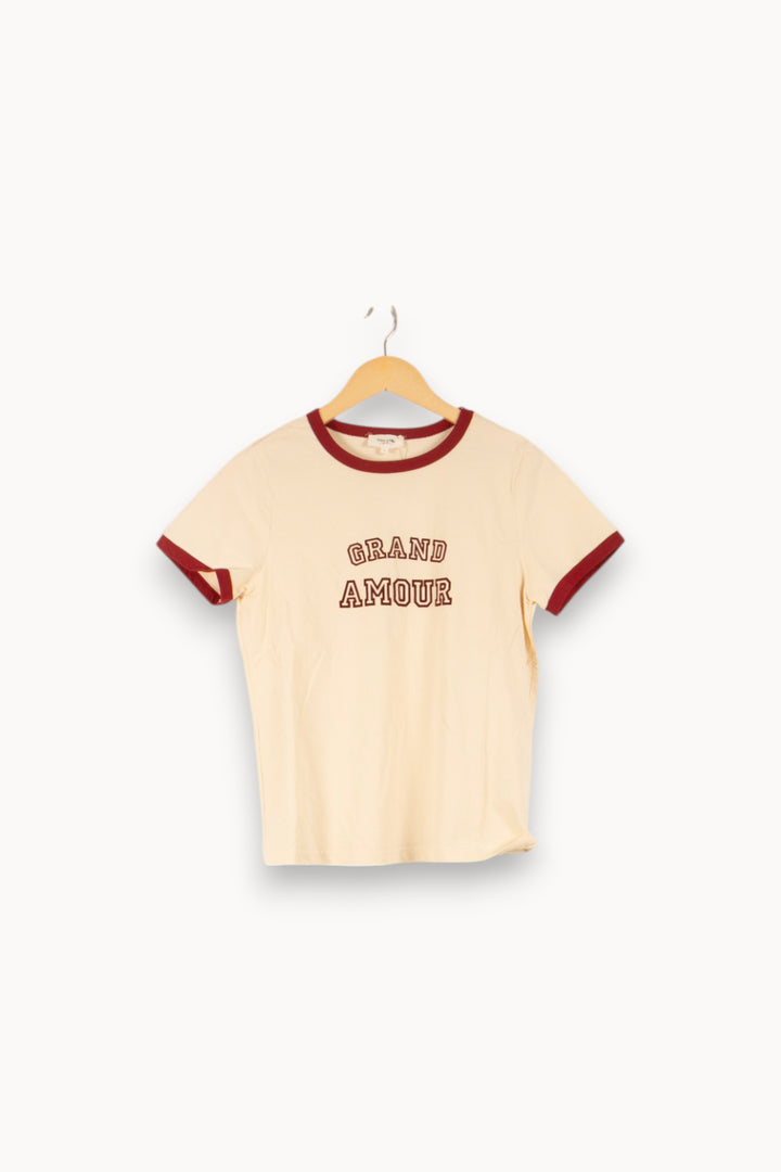 Tee-shirt Manche Courte Beige et Bordeaux - Taille L/40 de la marque Grace & Mila | PARAD49745 - Vendu par Paradigme - Image 2